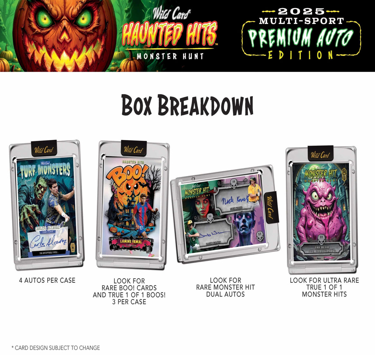 2025 Wild Card Haunted Hits Multi-Sport Premium Auto Edition Jumbo, Bo