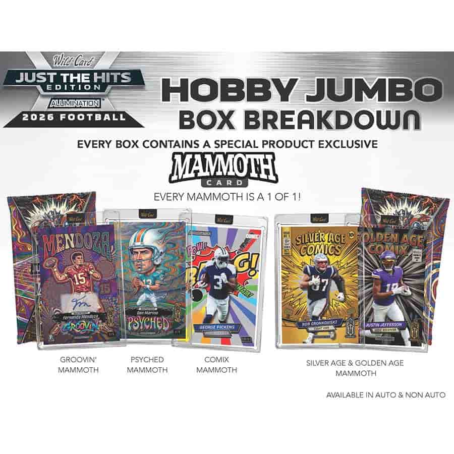 2026 Wild Card Alumination Just The Hits Football Hobby Jumbo, Box