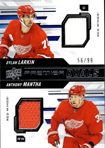 2019-20 Dylan Larkin Anthony Mantha Upper Deck Premier DUALS JERSEY 56/99 RELIC #PD-ML Detroit Red Wings