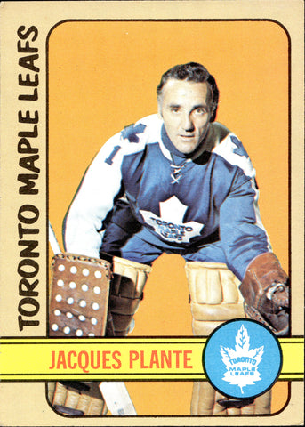 1972-73 Jacques Plante Topps #24 Toronto Maple Leafs HOF