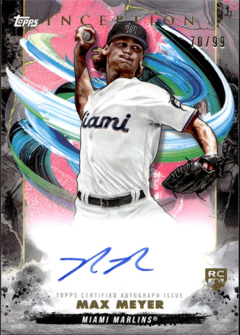 2023 Max Meyer Topps Inception MAGENTA ROOKIE AND EMERGING STARS AUTO 70/99 AUTOGRAPH RC #BRES-MM Miami Marlins