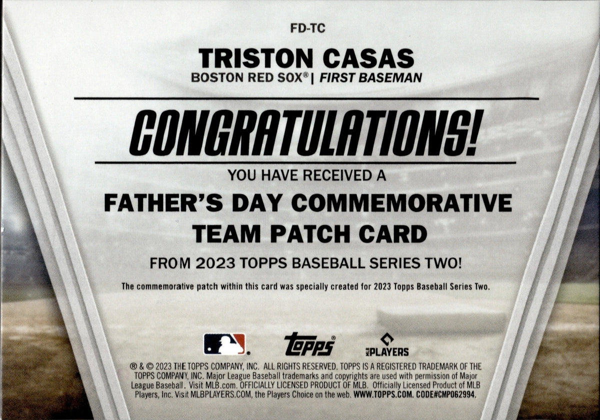  2023 Topps # 92 Triston Casas Boston Red Sox (Baseball Card)  NM/MT Red Sox : Collectibles & Fine Art