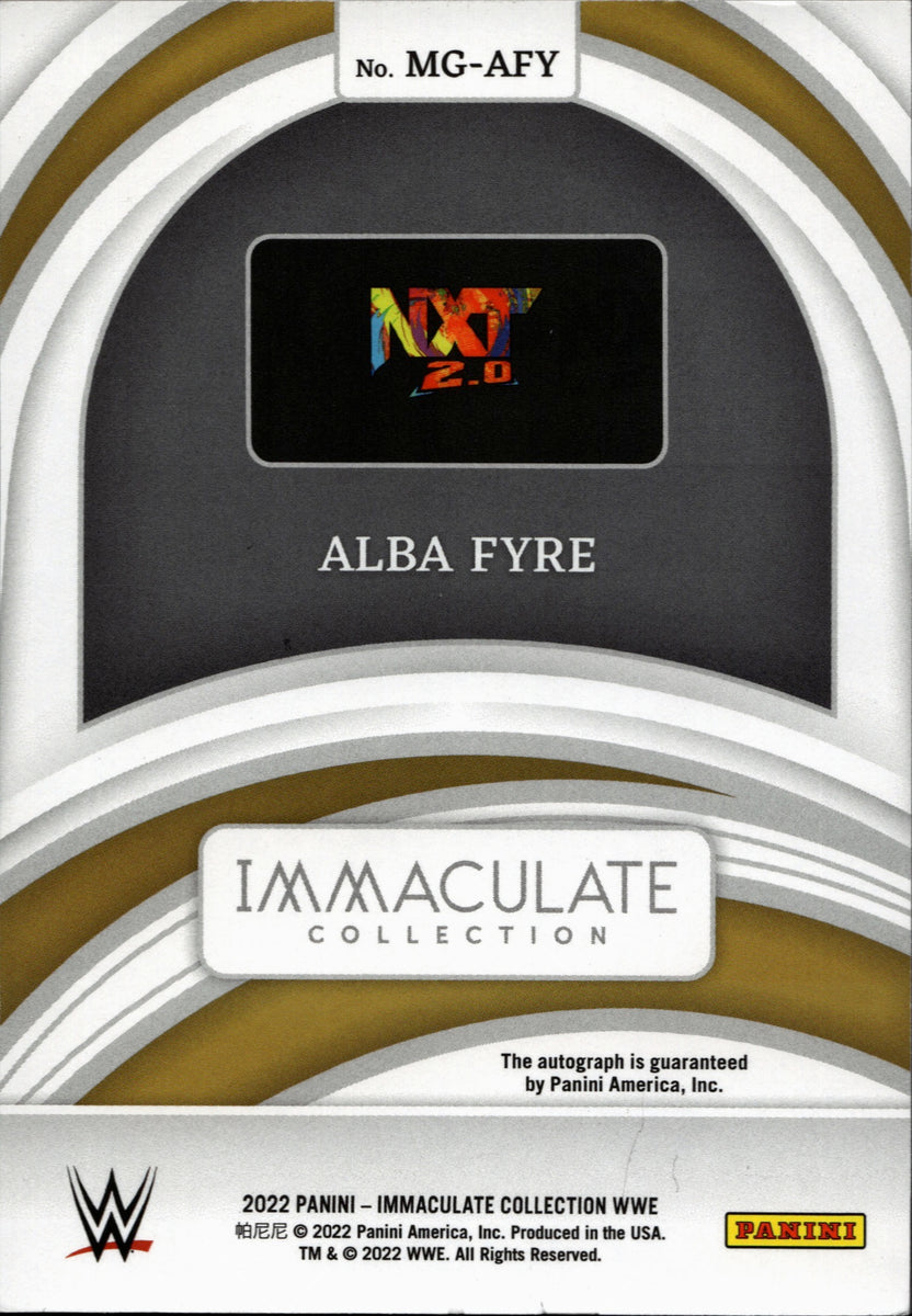 2022 Alba Fyre Panini Immaculate WWE HOLO GOLD MARKS OF GREATNESS AUTO  04/10 AUTOGRAPH #MG-AFY NXT