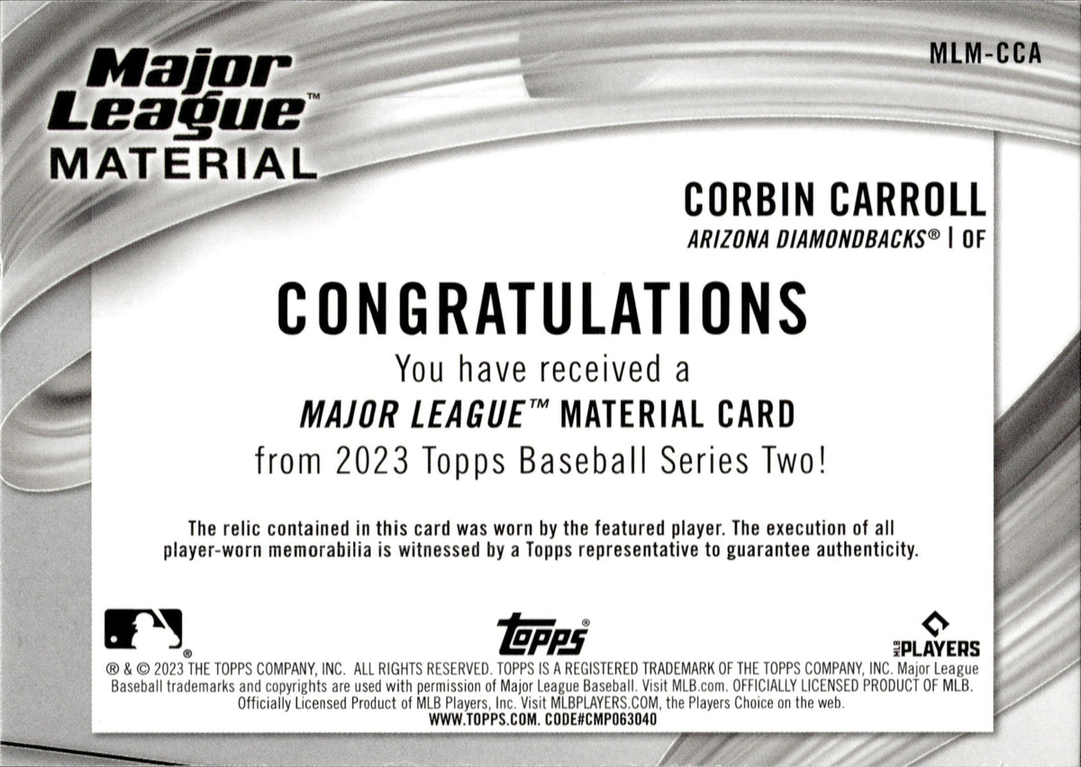 Arizona Diamondbacks: Corbin Carroll 2023 - Officially Licensed