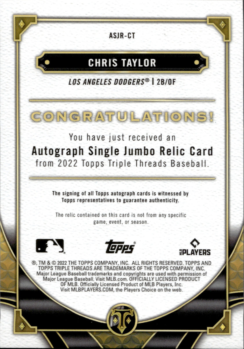 2022 Chris Taylor Topps Triple Threads JUMBO JERSEY AUTO 39/99 AUTOGRA