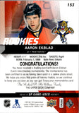 2014-15 Aaron Ekblad Upper Deck SP Game Used ROOKIE GOLD SPECTRUM PATCH 26/99 RELIC RC #153 Florida Panthers