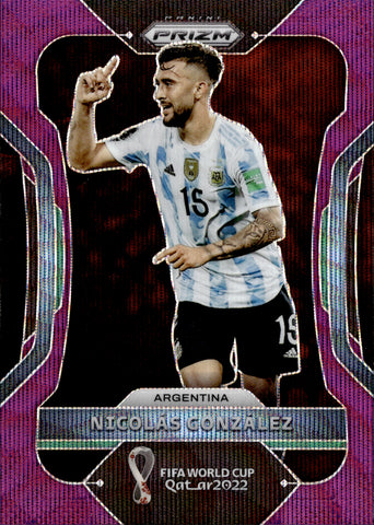 2022 Nicolas Gonzalez Panini Prizm World Cup Qatar PURPLE WAVE #10 Argentina
