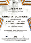 2023 Luis Garcia Topps Update Series BLACK BASEBALL STARS AUTO 068/199 AUTOGRAPH #BSA-LG Houston Astros