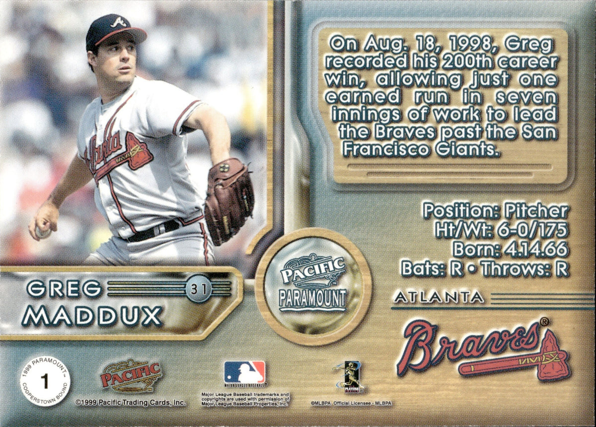 Greg Maddux Prime Atlanta Braves MLB Baseball Action Poster - Starli –  Sports Poster Warehouse