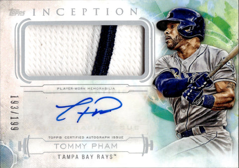 2019 Tommy Pham Topps Inception PATCH AUTO 193/199 AUTOGRAPH RELIC #IAP-TP Tampa Bay Rays