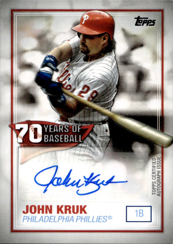 2021 John Kruk Topps 70 YEARS OF BASEBALL AUTO AUTOGRAPH #70YA-JK Philadelphia Phillies