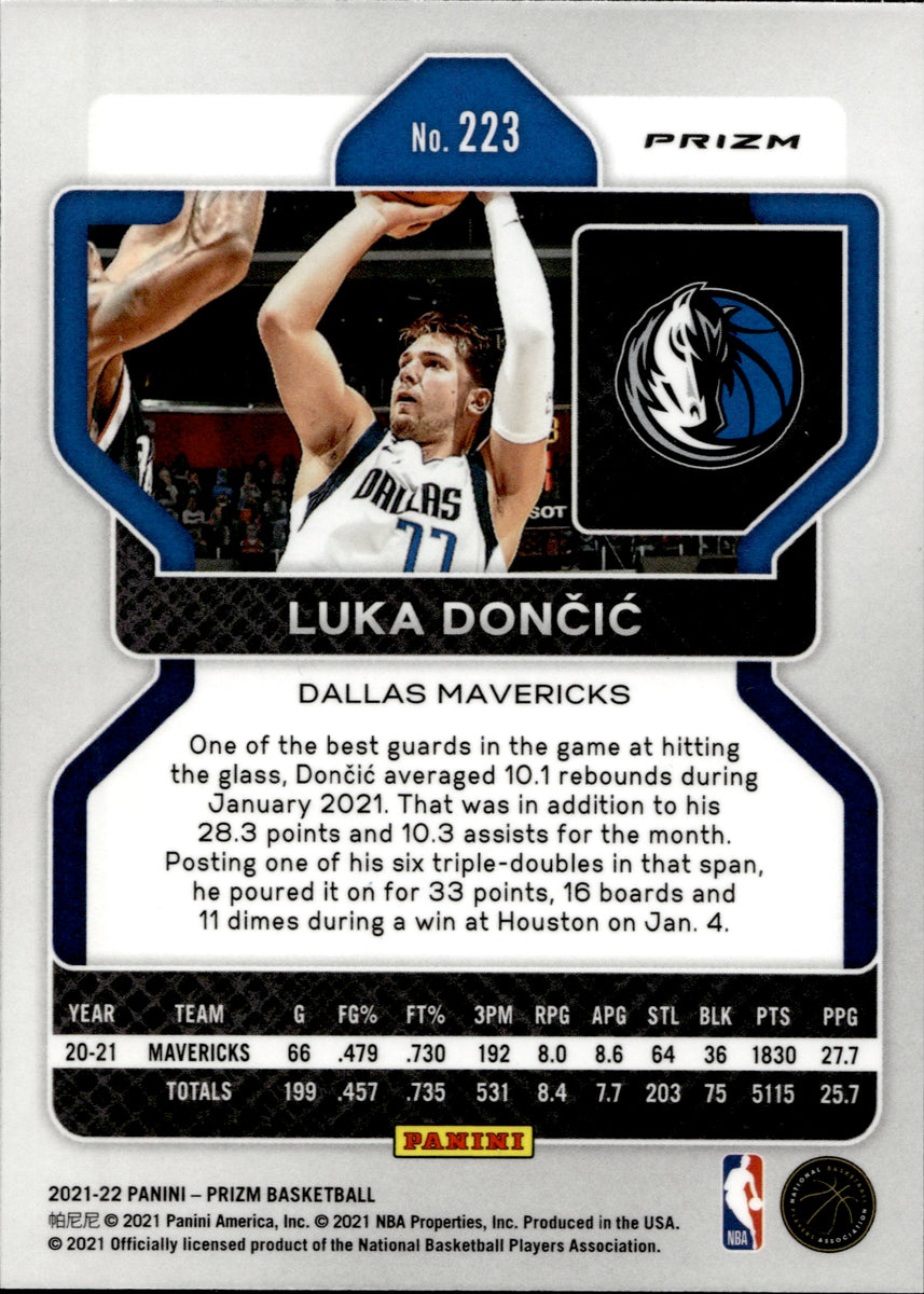 2021 22 Luka Doncic Panini Prizm NBA 75th ANNIVERSARY PRIZM 223 ...
