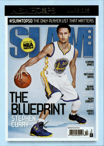 2021-22 Stephen Curry Panini NBA Hoops HOLO SILVER SLAM MAGAZINE #193 Golden State Warriors