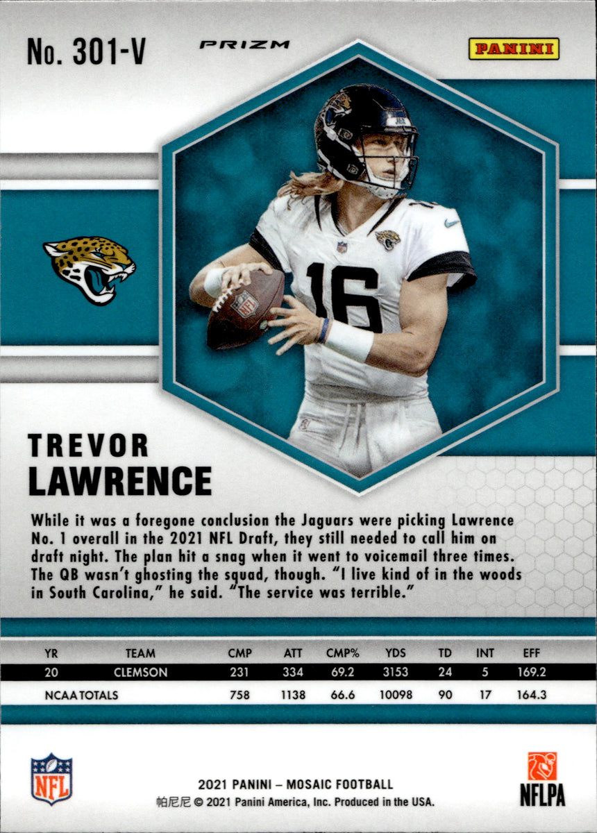 Trevor Lawrence 2022 Panini Select Black Gold Die Cut Jaguars