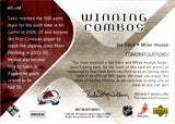 2007-08 Joe Sakic Milan Hejduk Upper Deck SPx WINNING COMBOS DUAL #WC-JM Colorado Avalanche