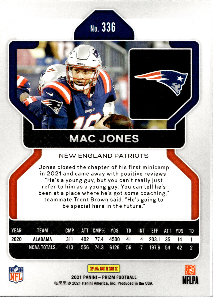 2021 hotsell Panini Prizm Mac Jones #336 RC New England Patriots