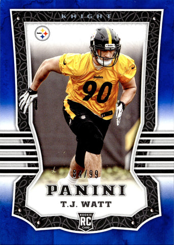 2017 T.J. Watt Panini BLUE ROOKIE 84/99 RC #171 Pittsburgh Steelers