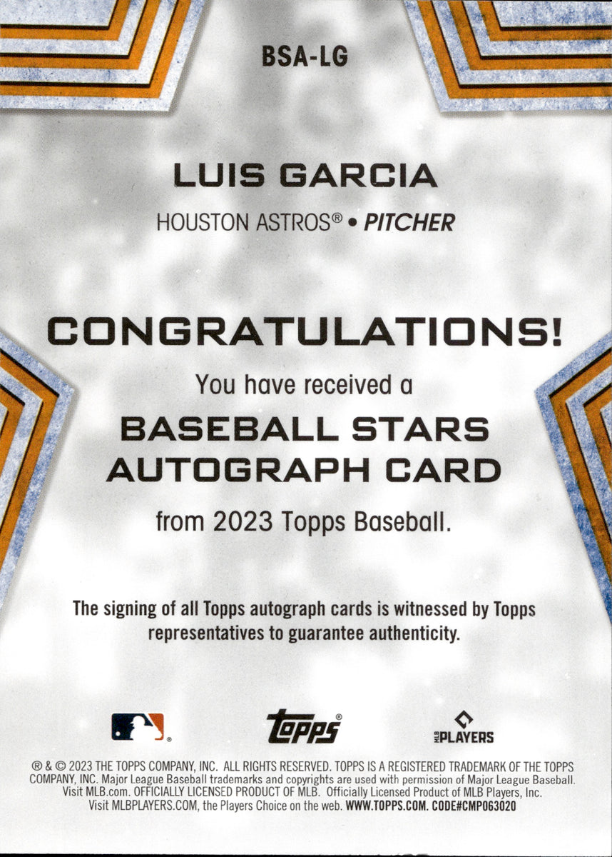 2023 Luis Garcia Topps GOLD BASEBALL STARS AUTO 22/50 AUTOGRAPH #BSA-L