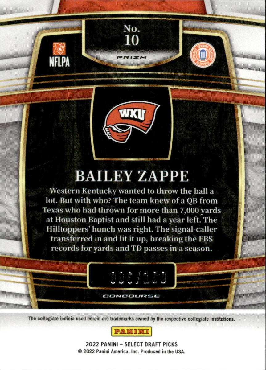 Bailey Zappe New England Patriots 2022 Panini Donruss Optic