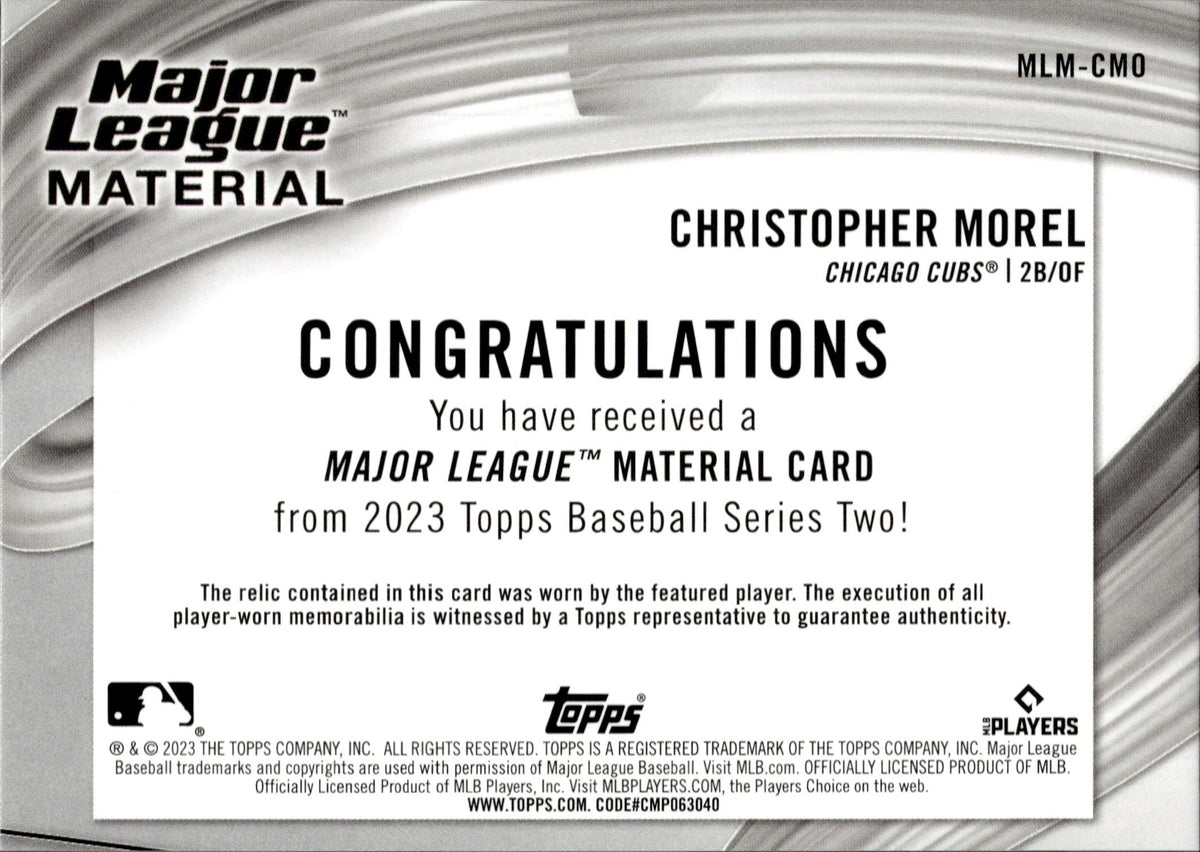 2023 Christopher Morel Topps Series 2 ROOKIE MAJOR LEAGUE MATERIAL JER