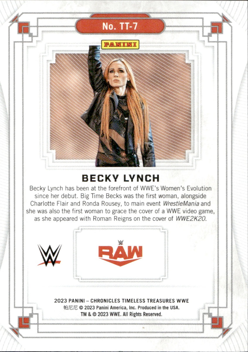 2023 Becky Lynch Panini Chronicles TIMELESS TREASURES 27/99 #TT-7 Mond
