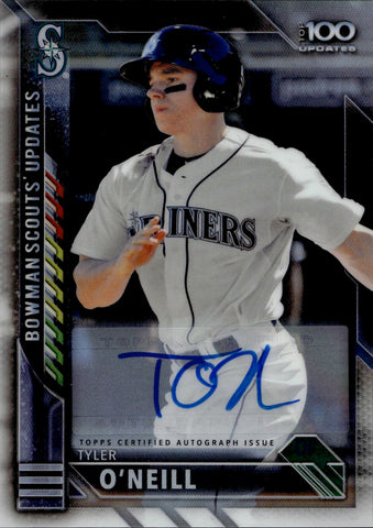 2016 Tyler O'Neill Bowman Chrome BOWMAN SCOUT'S TOP 100 AUTO 097/199 AUTOGRAPH #BSU-TO Seattle Mariners