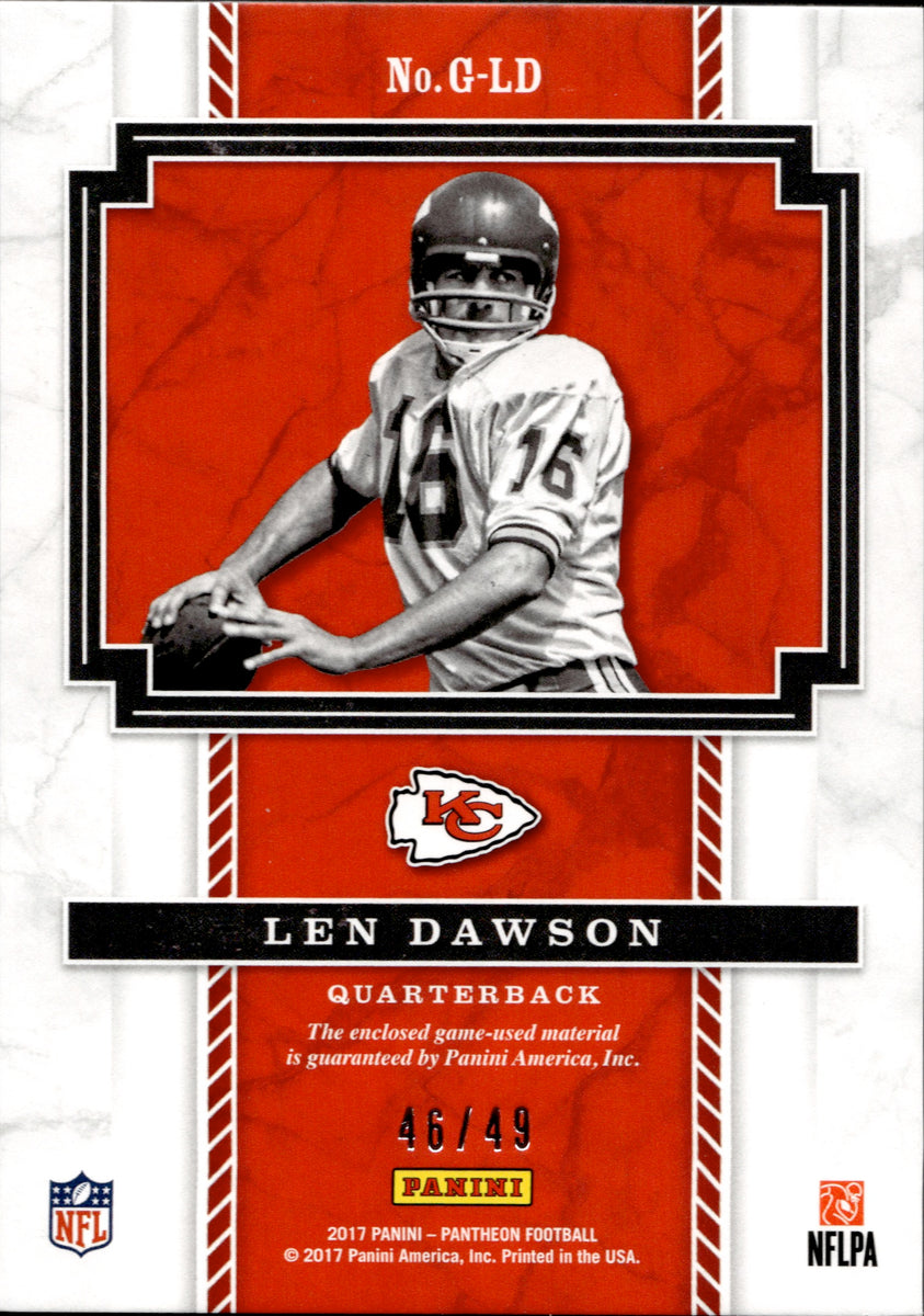 2017 Len Dawson Panini Pantheon GLADIATORS JERSEY 46/49 RELIC #G-LD Ka