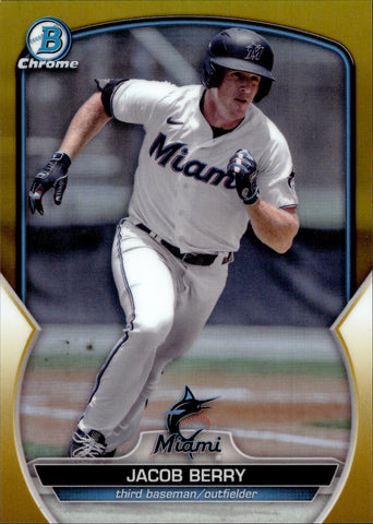 2023 Jacob Berry Bowman Chrome PROSPECTS GOLD REFRACTOR 43/50 #BCP-243 Miami Marlins