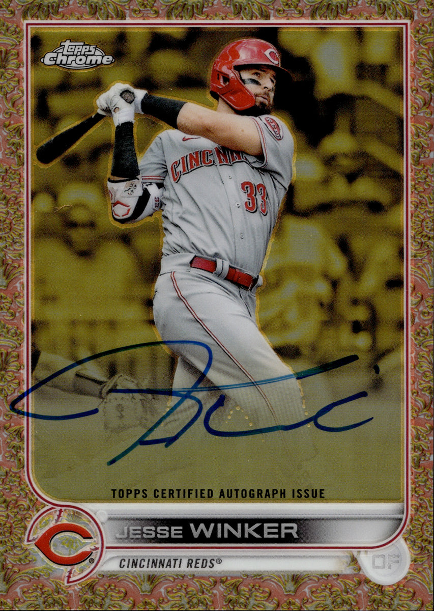 2022 Jesse Winker Topps Chrome Gilded Collection ROSE GOLD REFRACTOR A