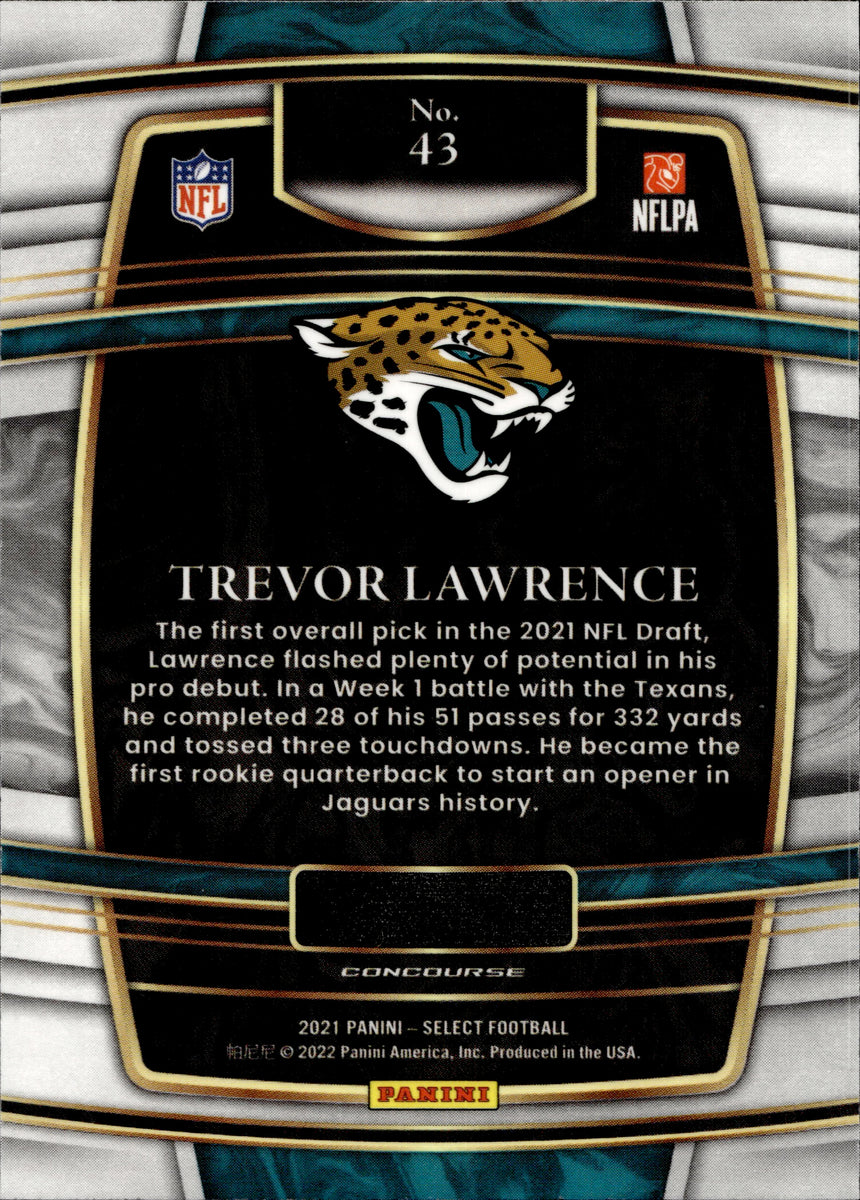 2021 Panini Select Trevor Lawrence Concourse RC Rookie Card Jacksonville  Jaguars