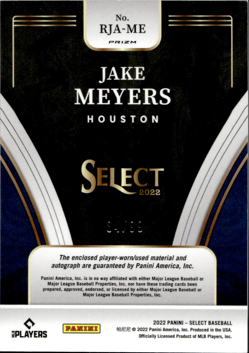 2022 Jake Meyers Panini Select ROOKIE JERSEY AUTO 84/99 AUTOGRAPH RELI