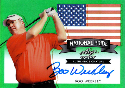 2011 Boo Weekley Leaf Gold GREEN NATIONAL PRIDE AUTO 19/25 AUTOGRAPH #NP-BW1 PGA