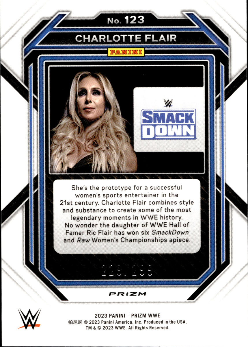 charlotte flair football helmet 2023 Charlotte Flair Panini Prizm WWE RED 229/299 #123 Friday Night Sm
