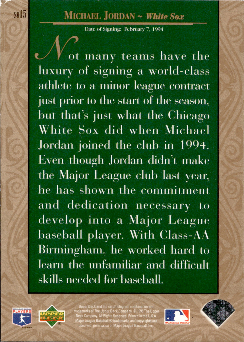 Michael Jordan White Sox 1995 Upper Deck One on