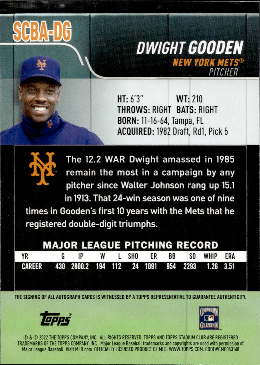 Dwight Gooden 1985 Topps Collectors Series 16 