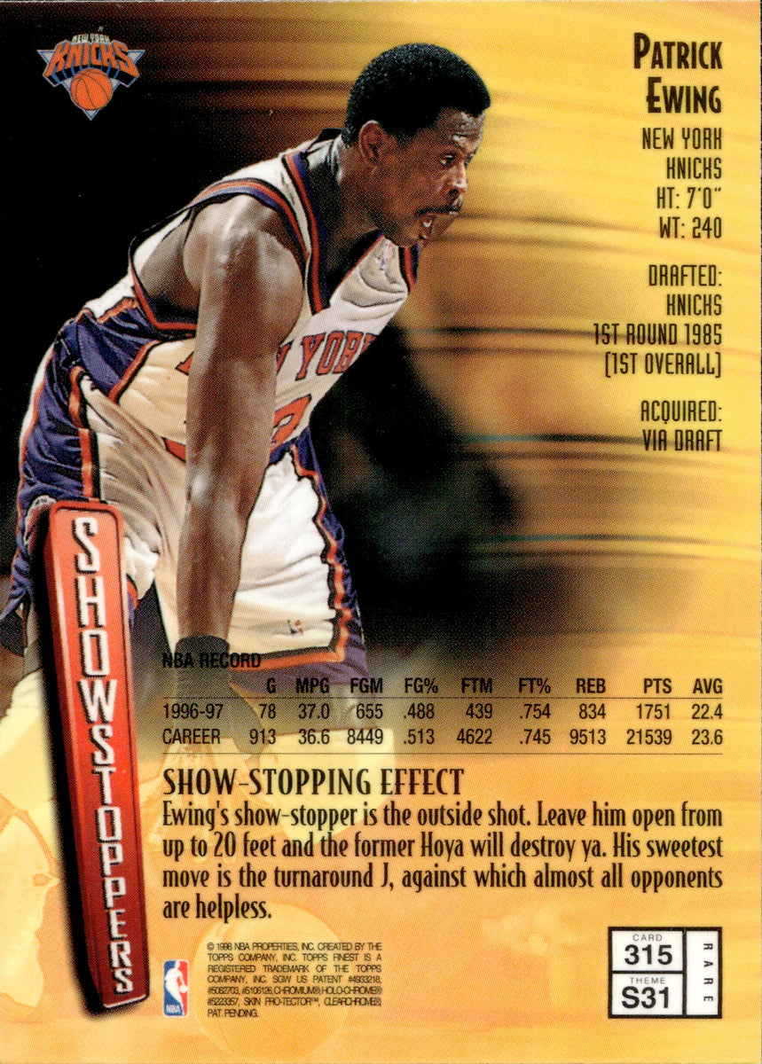 1997-98 Patrick Ewing Topps Finest RARE GOLD