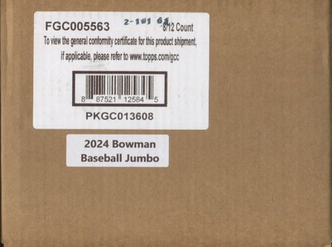 *PRESELL* 2024 Bowman Baseball Jumbo, 8 Box Case *RELEASES 5/8*
