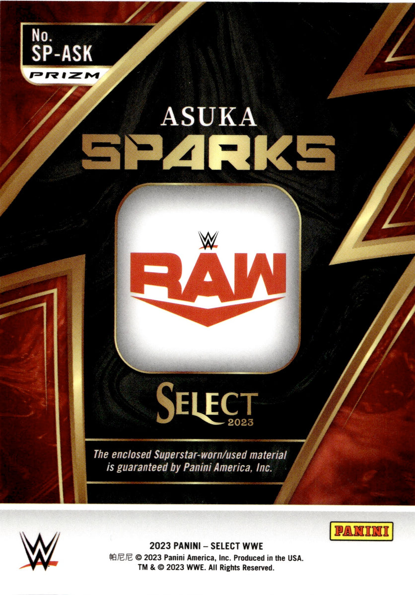 2023 Asuka Panini Select Wwe Sparks Holo Silver Prizm Shirt Relic #sp-