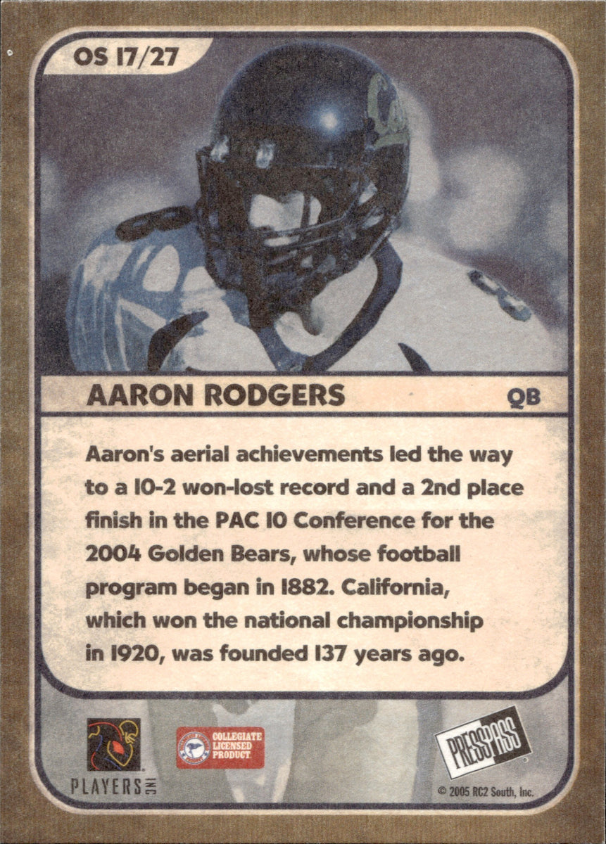 2022 Panini Select Draft Picks Aaron Rodgers California Golden