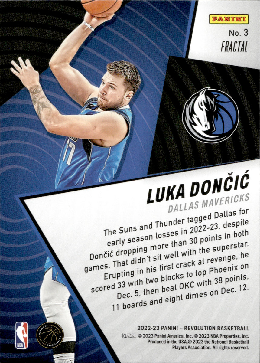 2022-23 Luka Doncic Panini Revolution FRACTAL SHOCK WAVE #3 Dallas Mav