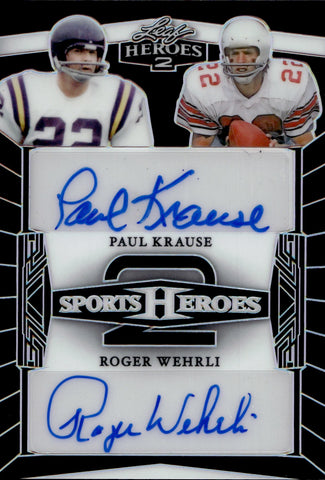 2024 Paul Krause Roger Wehrli Leaf Sports Heroes BLACK DUAL AUTO 33/65 AUTOGRAPH #H2-7 Vikings Cardinals
