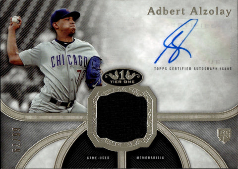 2020 Adbert Alzolay Topps Tier One ROOKIE JERSEY AUTO 62/99 AUTOGRAPH RELIC #T1AR-AA Chicago Cubs