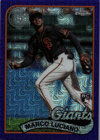2024 Marco Luciano Topps Series 1 ROOKIE 1989 DESIGN CHROME PURPLE MOJO REFACTOR 18/75 RC #T89C-15 San Francisco Giants