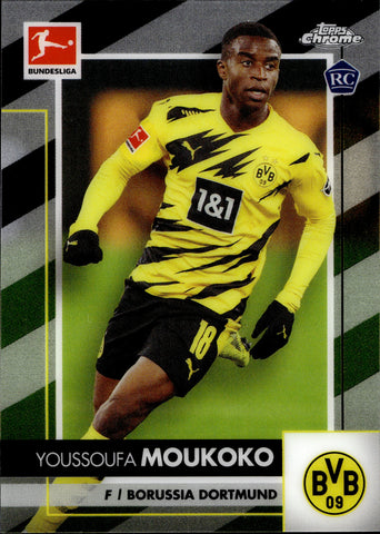 2020-21 Youssoufa Moukoko Topps Chrome Bundesliga ROOKIE RC #29 Borussia Dortmund 1