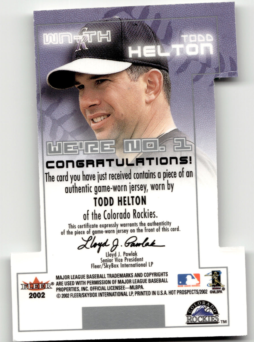 Todd Helton 2002 Topps Game Worn Jersey Card