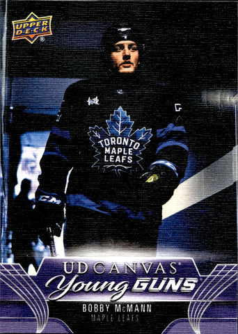 2023-24 Bobby McMann Upper Deck Series 2 CANVAS YOUNG GUNS ROOKIE RC #C214 Toronto Maple Leafs