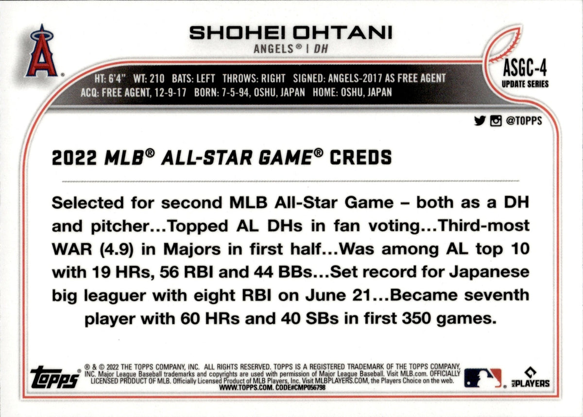 Shohei Ohtani #17 Los Angeles Angels Charcoal 2022 All-Star Game