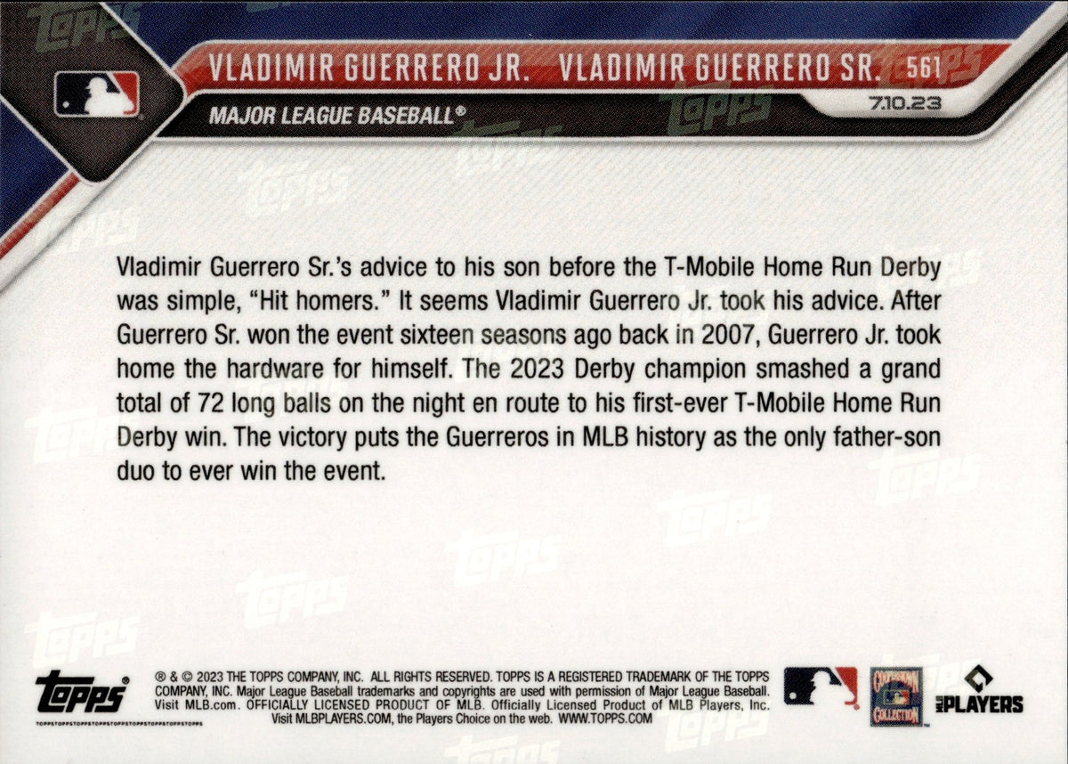 topps now ゲレーロ・ジュニア Guerrero Jr. #560 Topps NOW 2023 Card #560 Vlad Guerrero Jr On-Card Auto To