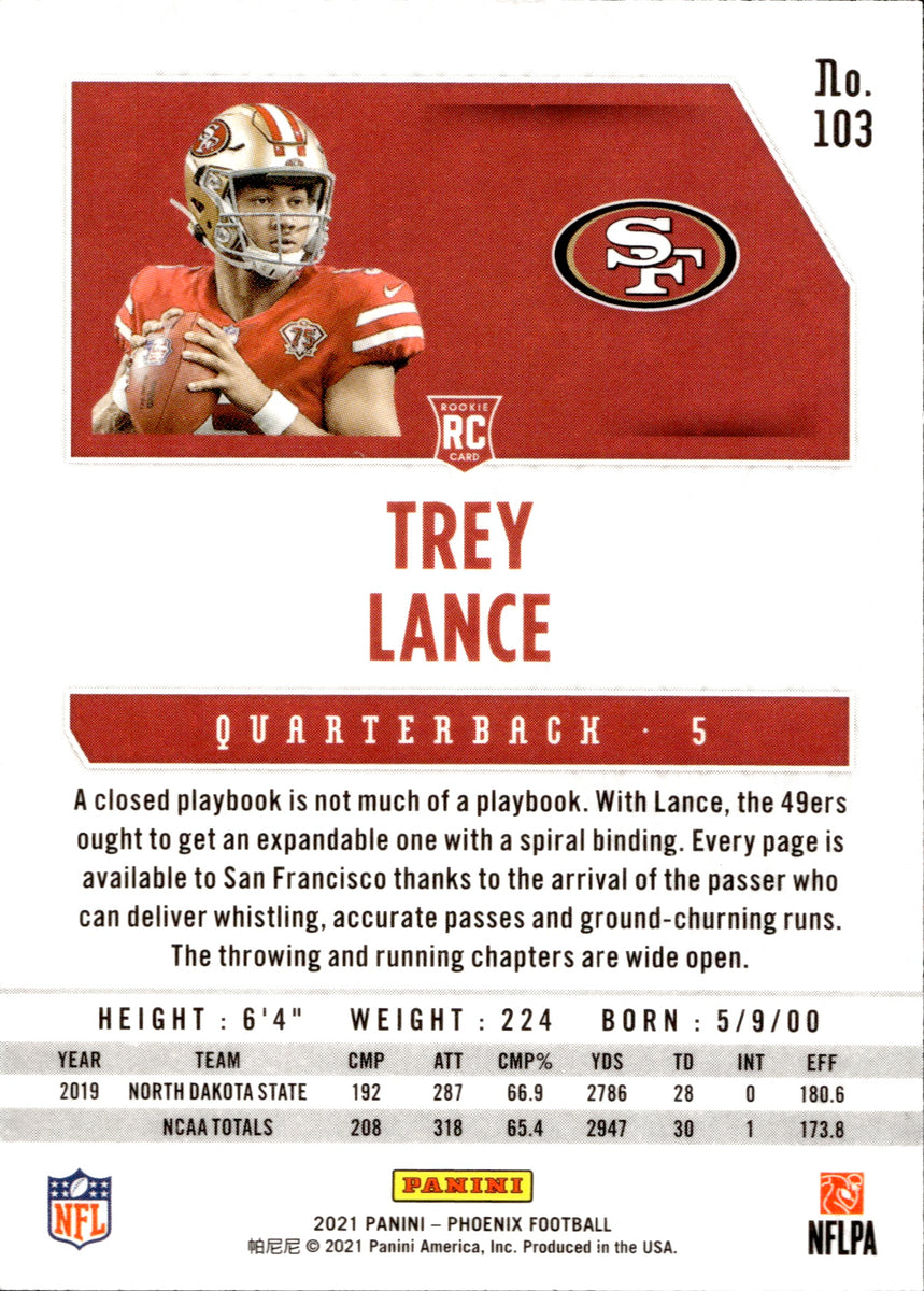 Trey Lance 2021 Panini Phoenix Rookie Jersey Card