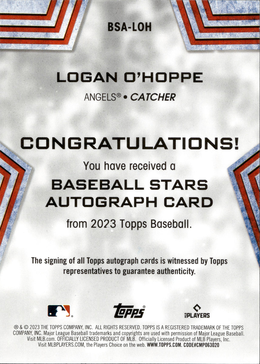 2023 Logan O'Hoppe Topps Series 2 ROOKIE BASEBALL STARS AUTO AUTOGRAPH